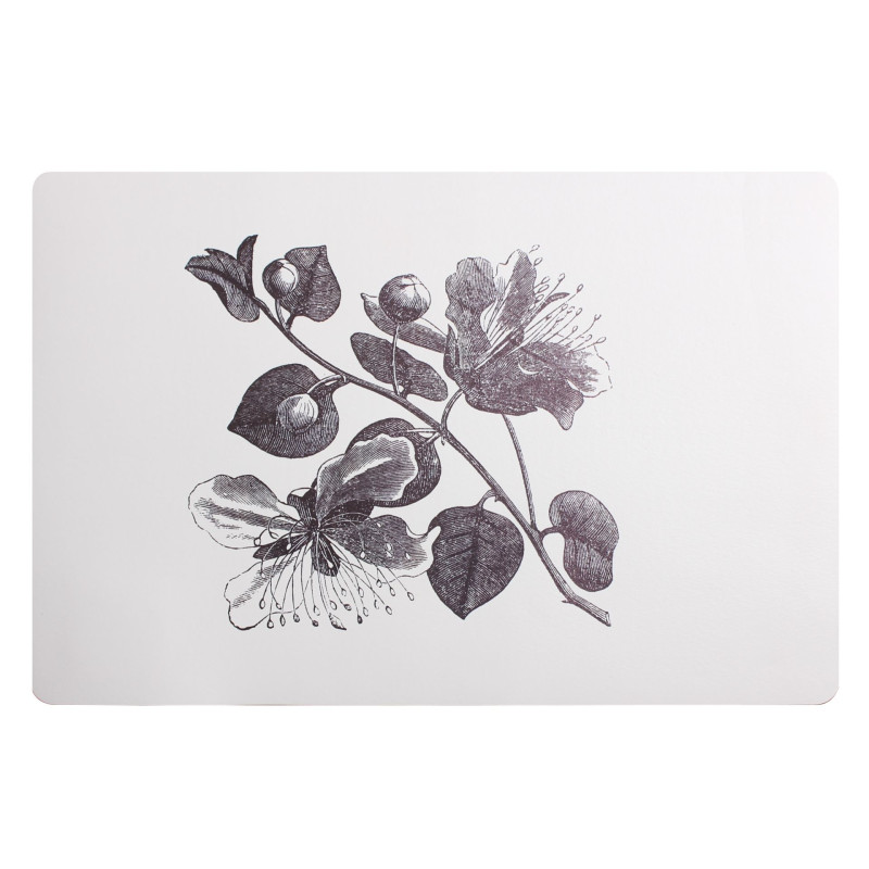Podkładka CAPERS kwiaty pąki 43,5x28cm,kol.biało-czarny - 5903754826405