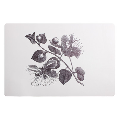 Podkładka CAPERS kwiaty pąki 43,5x28cm,kol.biało-czarny - 5903754826405