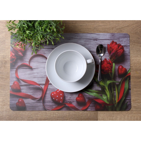 Podkładka AMOR serce kwiaty róże 43,5x28 cm - 5903754820564