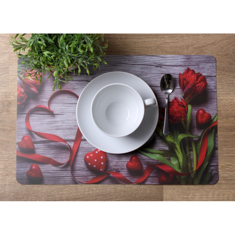 Podkładka AMOR serce kwiaty róże 43,5x28 cm - 5903754820564