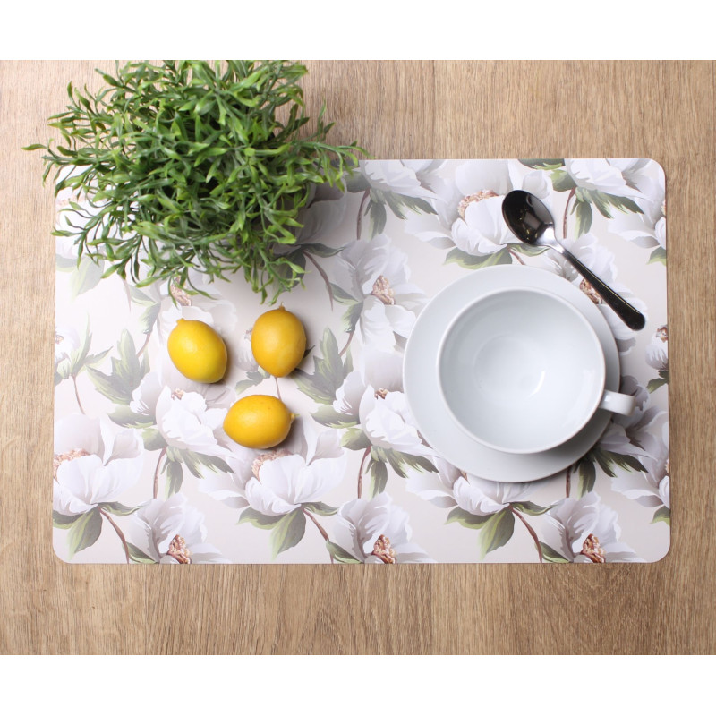 Podkładka BLUMEN białe kwiaty 43,5x28 cm PP - 5903754829130