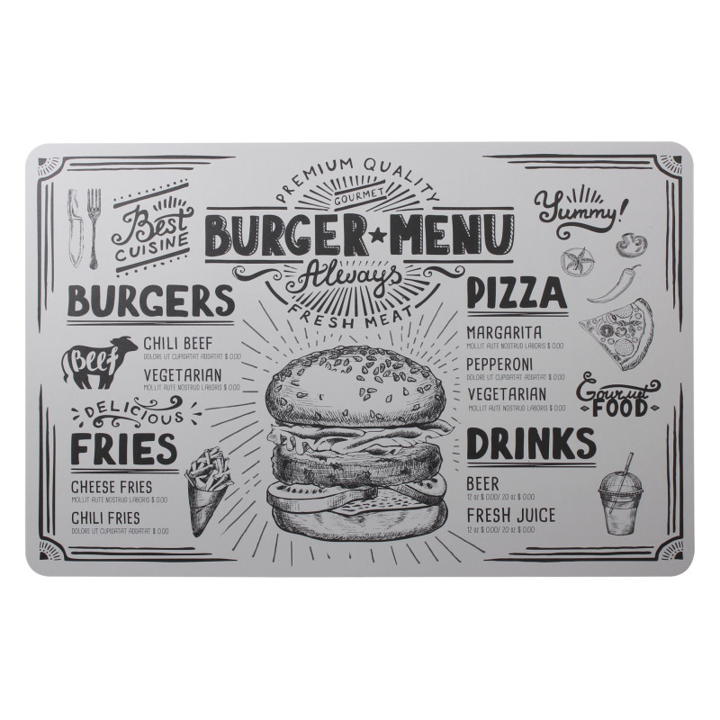 Podkładka CUISINE menu burger pizza 43,5x28 cm - 5903754824425