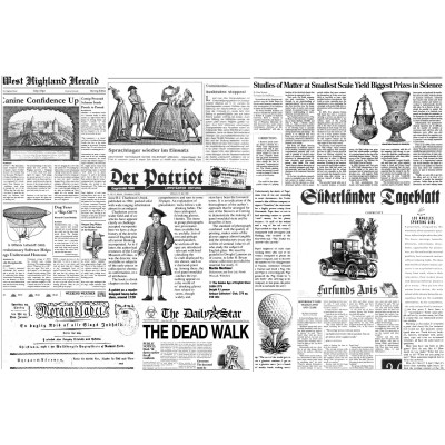 Podkładka prostokątna wzór GAZETA, 43,5x28 cm - 5903754802751