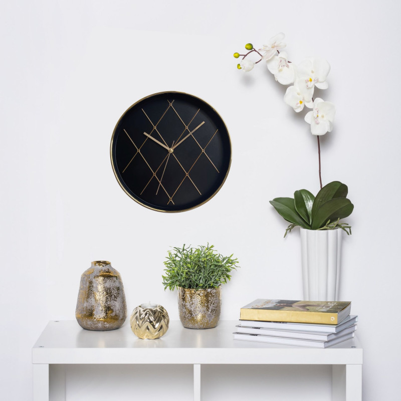 Zegar ścienny AGALI śr.30 cm czarny - 5903754817021