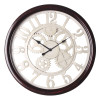 Zegar ścienny BRUNN 59x5 cm cichy mechanizm zębatki brąz beż - 5903754825392