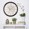 Zegar ścienny BRUNN 59x5 cm cichy mechanizm zębatki brąz beż - 5903754825392