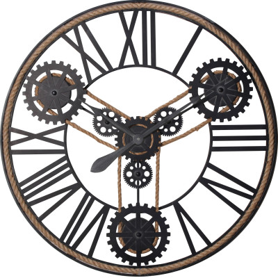 zegar ścienny DELION śr.78x4 cm cichy mechanizm sznur metal cyfry rzymskie - 5903754816925