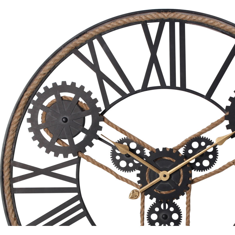 zegar ścienny DELION śr.78x4 cm cichy mechanizm sznur metal cyfry rzymskie - 5903754816925