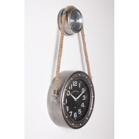 Zegar ścienny DORM 50x28,5x8cm z termometrem i barometrem, cichy mechanizm - 5903754825477