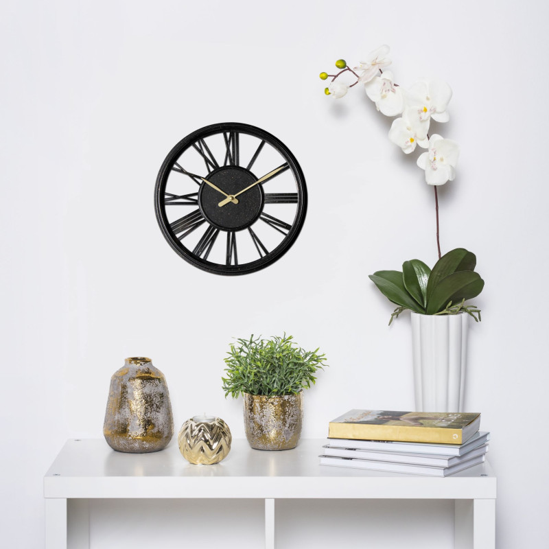 Zegar ścienny Erato śr. 30 cm czarny - 5903754817007