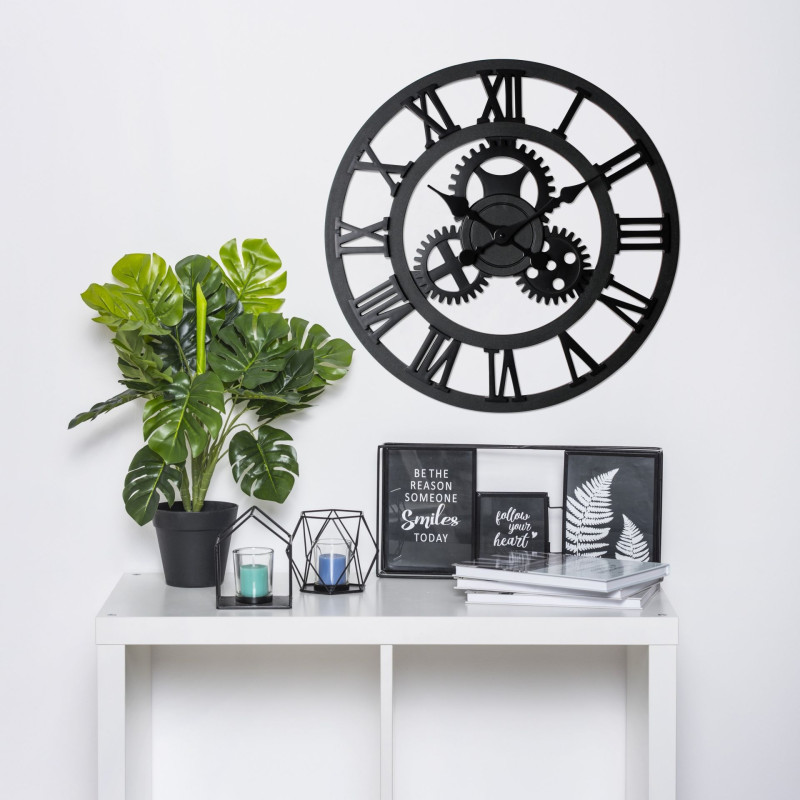 Zegar ścienny Nero śr. 58 cm czarny - 5908262443441