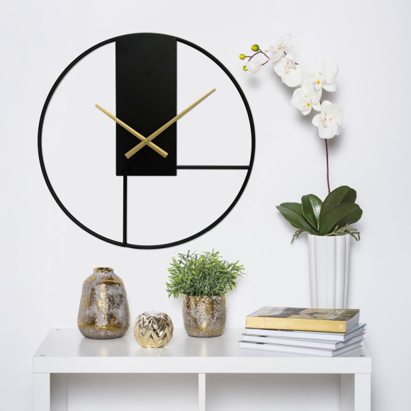 ZEGAR ŚCIENNY CZARNY ZŁOTY SPLENDID TIMO śr. 51 cm - 5903754816529
