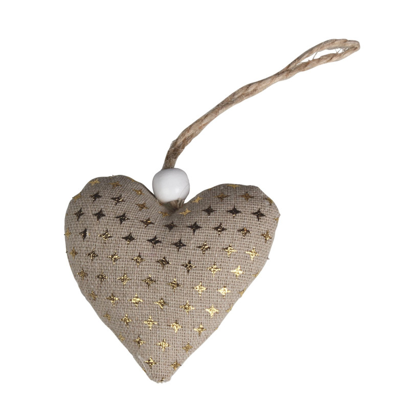 Dekoracja choinkowa serca Heart 6 sztuk 6 cm złote - 5903754814082