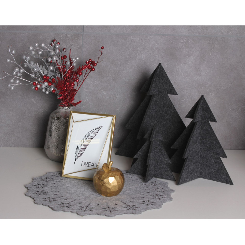 Choinka stojąca filcowa Pine antracyt 14 x 15 cm - 5903754814723