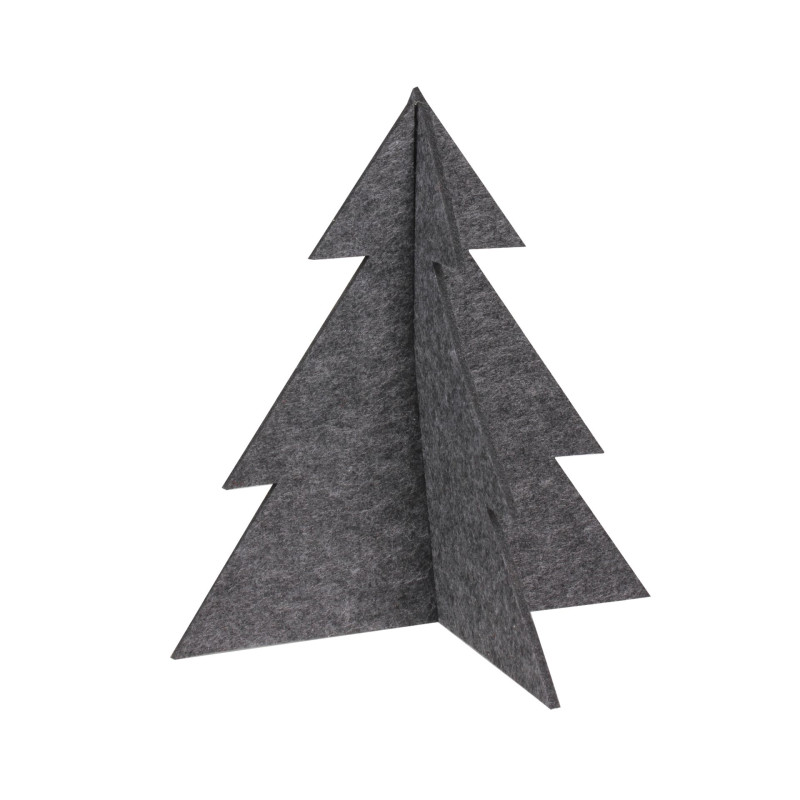 Choinka stojąca filcowa Pine antracyt 22 x 23 cm - 5903754814754
