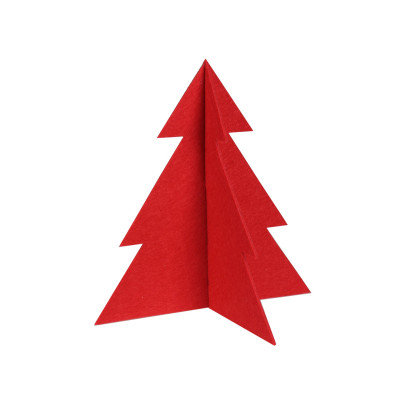 Choinka stojąca filcowa Pine czerwona 22 x 23 cm - 5903754814761