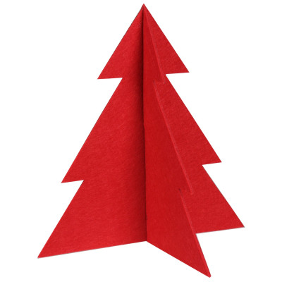 Choinka stojąca filcowa Pine czerwona 29 x 30 cm - 5903754814792