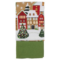 Ręczniki kuchenne świąteczne Domek bawełna 38x64 - 5903754814648