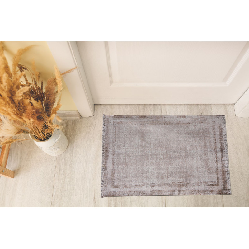 Dywan drukowany CLEO ,natura 50x80cm szaro-beżowy bawełna - 5903754830471