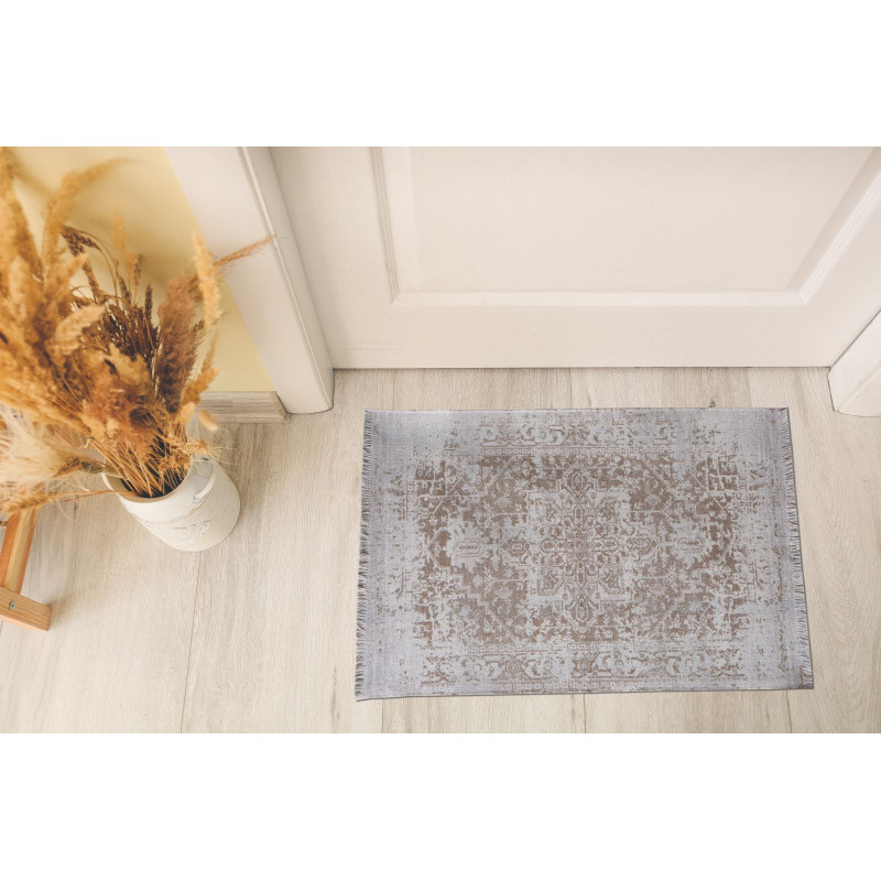 Dywan drukowany VILA natura 50x80cm, szaro-beżowy bawełna - 5903754830358