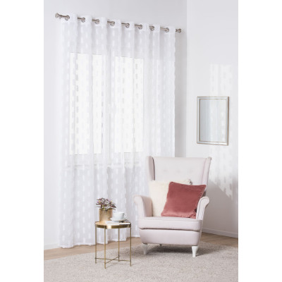 Firana Cloud biała zdobienie kółka 290x260 cm biała - 5903754810206