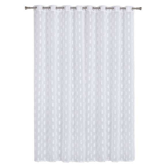 Firana Cloud biała zdobienie kółka 290x260 cm biała - 5903754810206