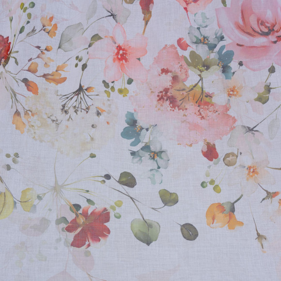 Firana z taśmą FLOWER, 138x260 cm multikolor kwiaty - 5903754825224