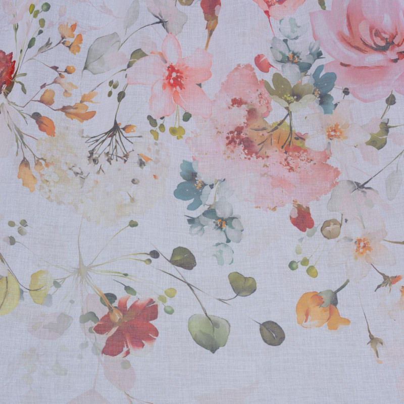 Firana z taśmą FLOWER, 138x260 cm multikolor kwiaty - 5903754825224