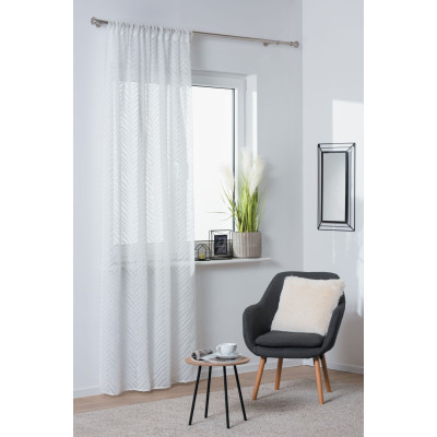 Firana klasyczna poliester 140 cm x 260 kółka biała fantazyjne zdobienie - 5903754818127