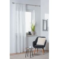 Firana klasyczna poliester 140 cm x 260 kółka biała fantazyjne zdobienie - 5903754818127