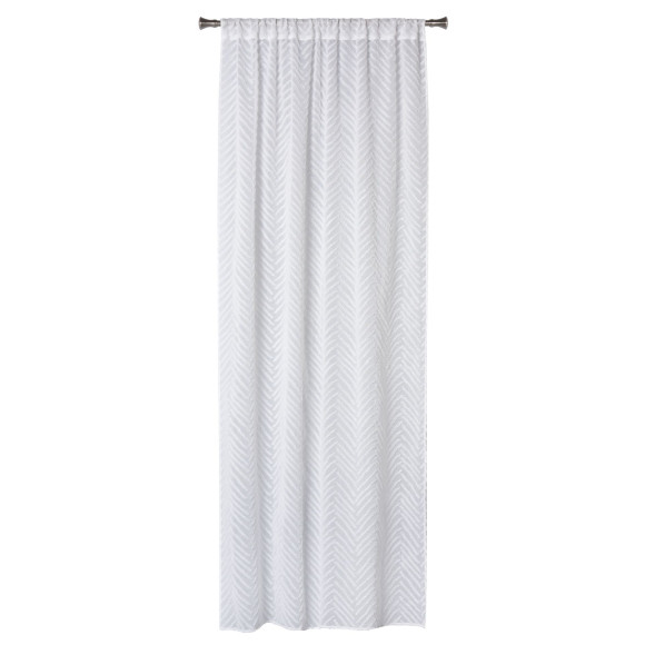 Firana klasyczna poliester 140 cm x 260 kółka biała fantazyjne zdobienie - 5903754818127