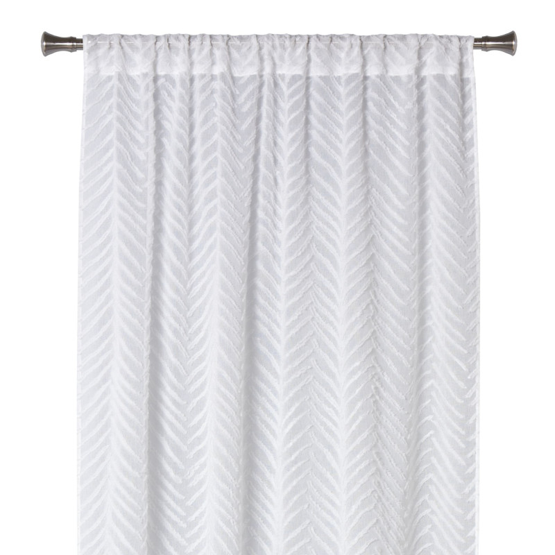 Firana klasyczna poliester 140 cm x 260 kółka biała fantazyjne zdobienie - 5903754818127