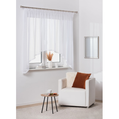 Firana z taśmą/koronką NIKO 290/160 cm, kol. biały - 5903754813795