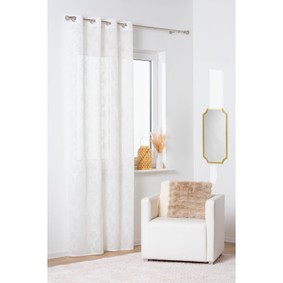 Firanka z kółkami PILEA, 140/260, kol biały fantazyjny wzór - 5903754830785