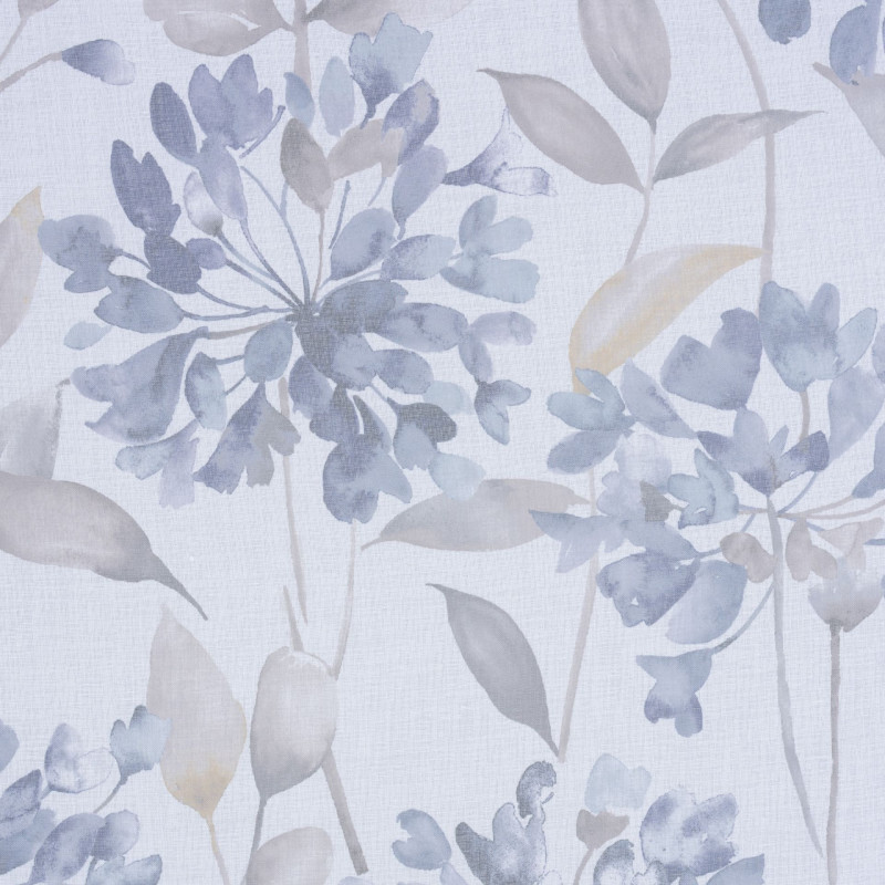Firana z taśmą marszczącą Planto motyw kwiatowy 140x260 cm biało-szara - 5903754826986