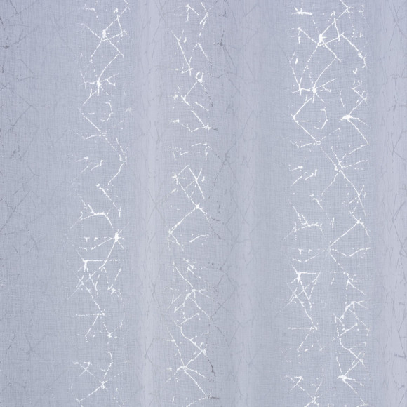 Firana z kółkami VIHAR 140/260 cm, kol. biały srebrny wzór - 5903754824500