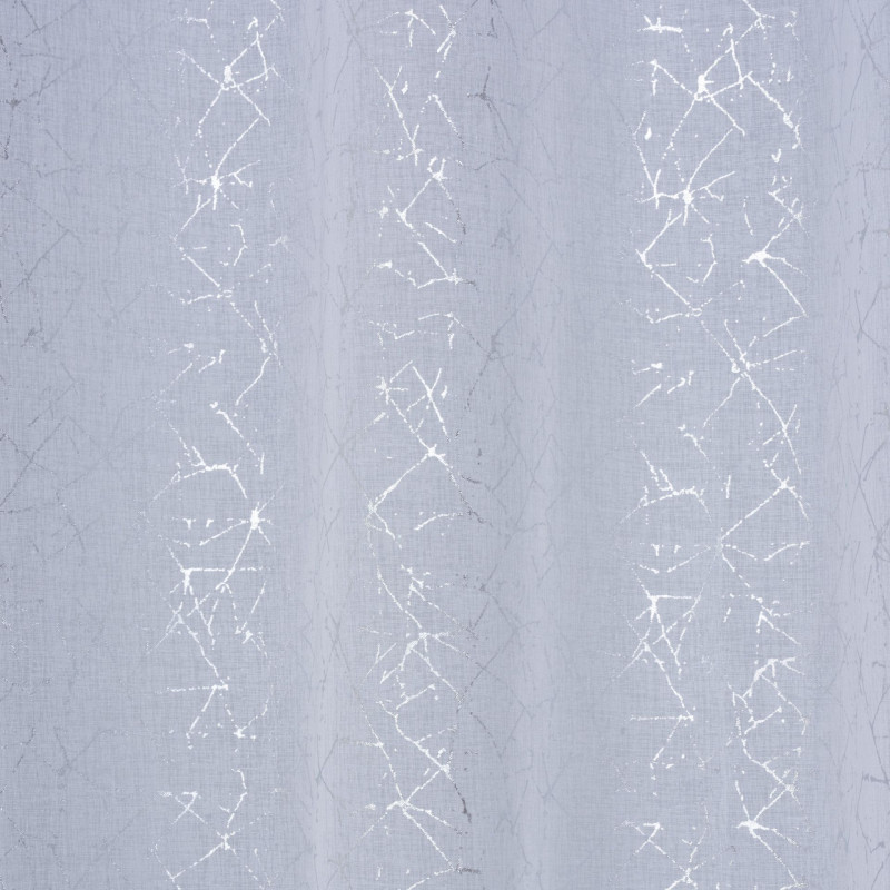 Firana z kółkami VIHAR 140/260 cm, kol. biały srebrny wzór - 5903754824500