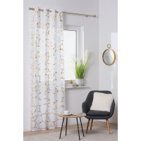 Firana z kółkami WUSTE 140x260cm kol biały/złoty - 5903754814549
