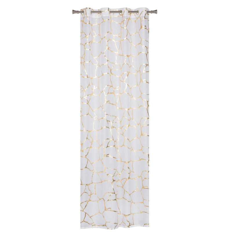 Firana z kółkami WUSTE 140x260cm kol biały/złoty - 5903754814549