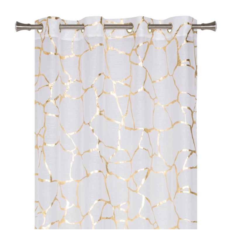 Firana z kółkami WUSTE 140x260cm kol biały/złoty - 5903754814549