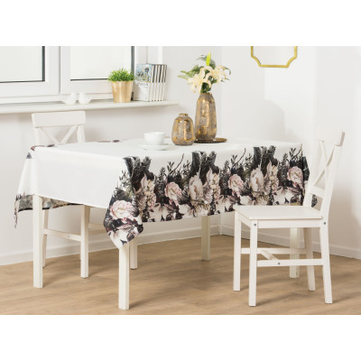Obrus Alice 140x180 cm biały w kwiaty - 5903754806704