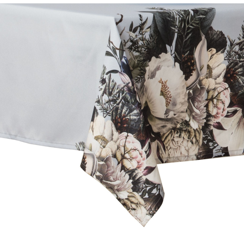 Obrus Alice 140x180 cm szary w kwiaty - 5903754806711