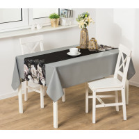 Bieżnik Alice 40x140 cm czarny w kwiaty - 5903754806735