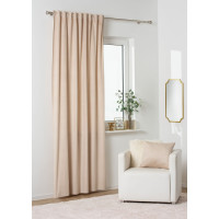 Zasłona z taśmą ABETO 140/260 cm kol. beżowy wzór w jodełkę - 5903754828690