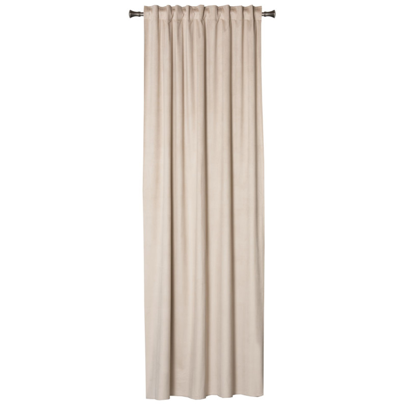 Zasłona z taśmą ABETO 140/260 cm kol. beżowy wzór w jodełkę - 5903754828690