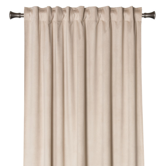 Zasłona z taśmą ABETO 140/260 cm kol. beżowy wzór w jodełkę - 5903754828690