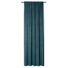 Zasłona z taśmą ABETO 140/260 cm kol. morski wzór w jodełkę - 5903754828706