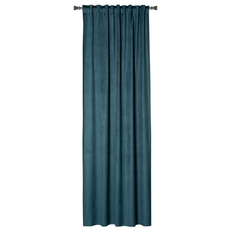 Zasłona z taśmą ABETO 140/260 cm kol. morski wzór w jodełkę - 5903754828706