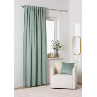 Zasłona z taśmą ABETO 140/260 cm kol. szałwia wzór w jodełkę - 5903754828676