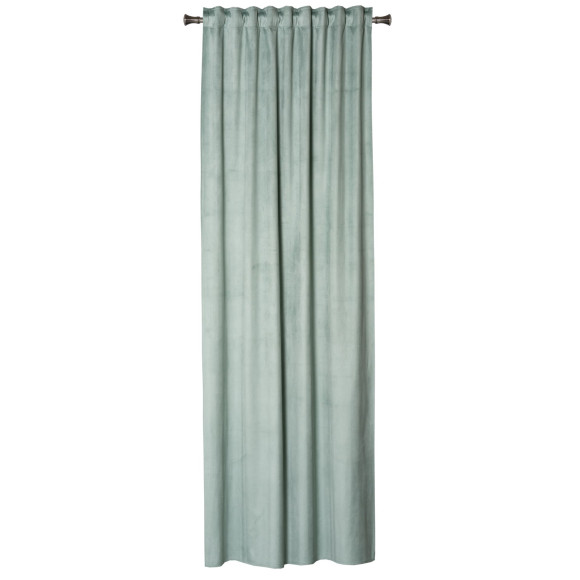 Zasłona z taśmą ABETO 140/260 cm kol. szałwia wzór w jodełkę - 5903754828676